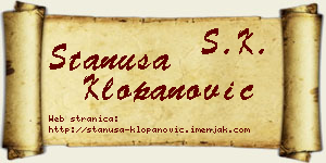 Stanuša Klopanović vizit kartica